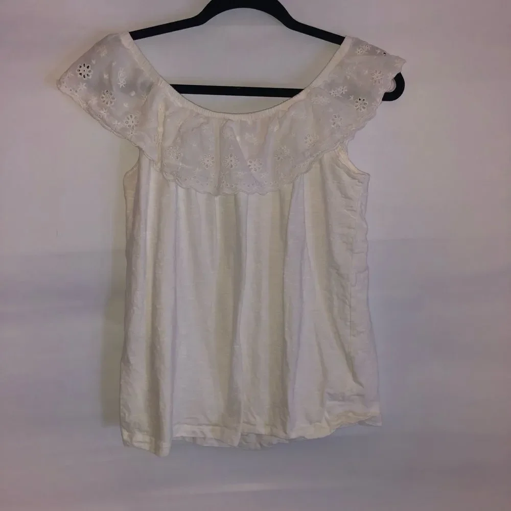 White Ruffle Top - Picture 2 of 6